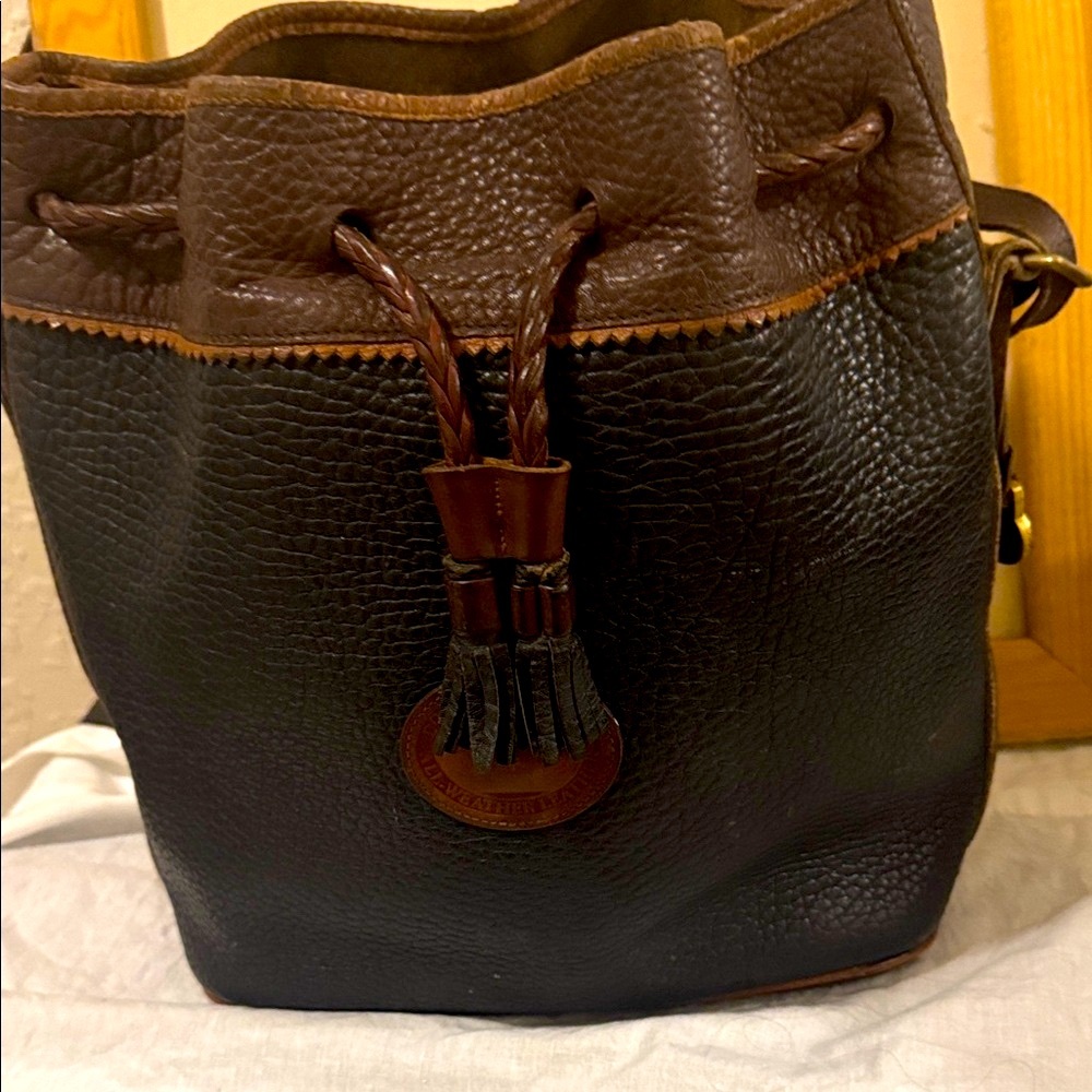 Dooney & Bourke Black and Brown Leather Bag